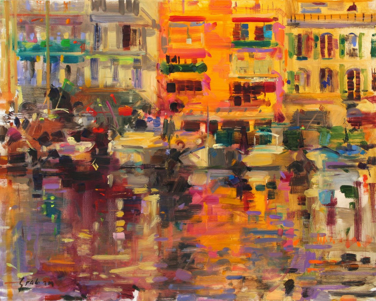 Riviera zomer door Peter Graham (Contemporary)