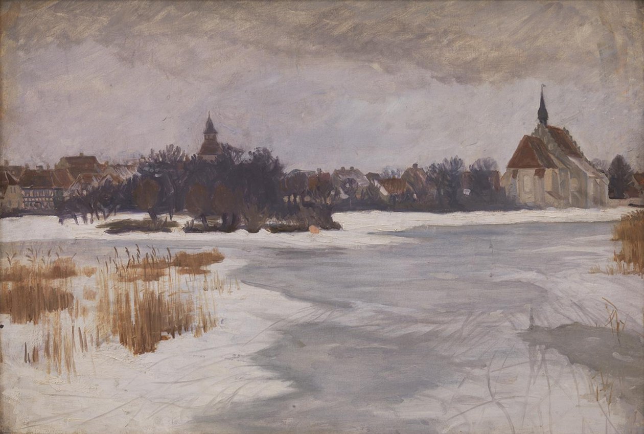 Een uitzicht op Faaborg. Winter door Peter Hansen