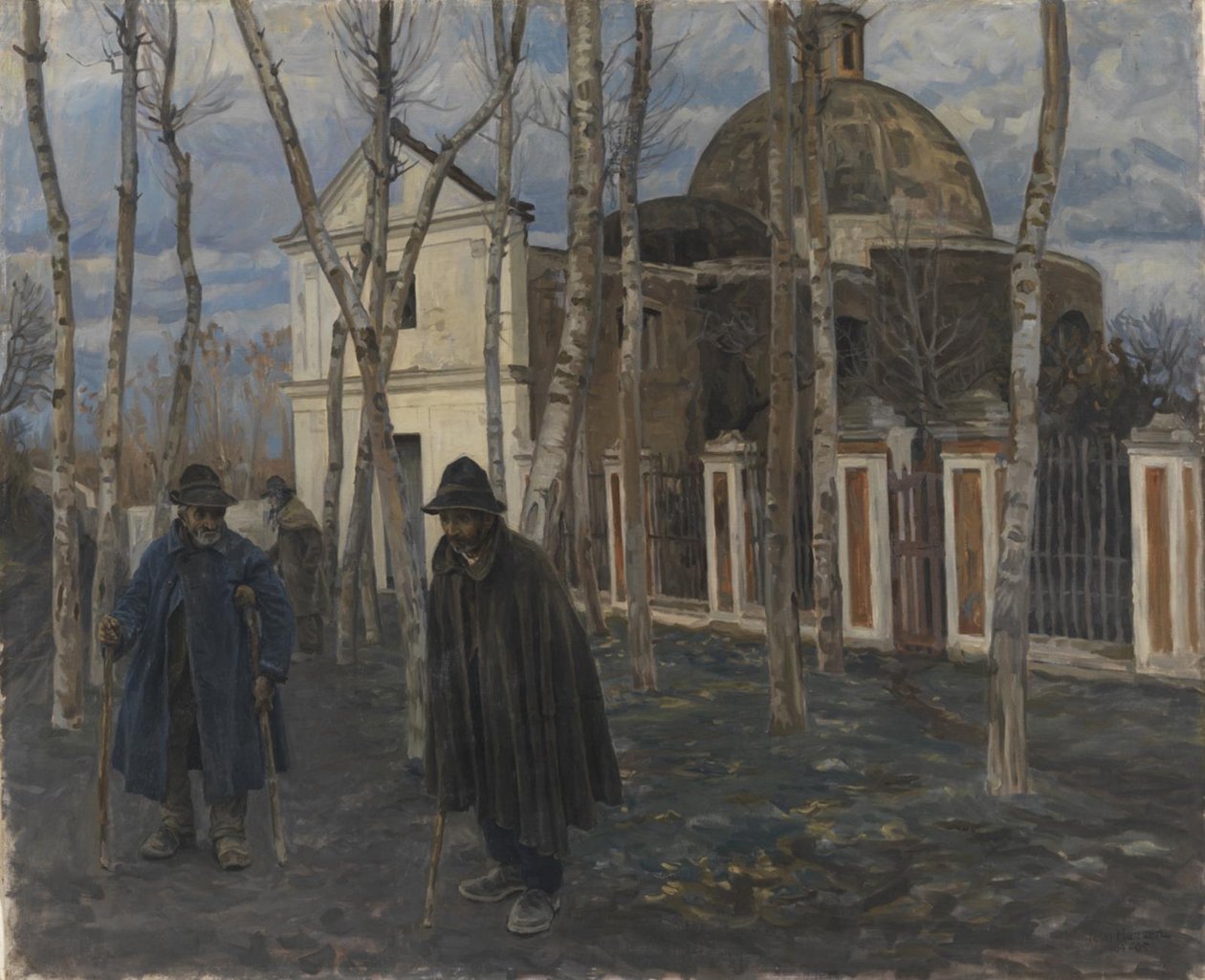 Bedelaars buiten S. Giuliano, nabij Pompeii. 1904-05 door Peter Hansen