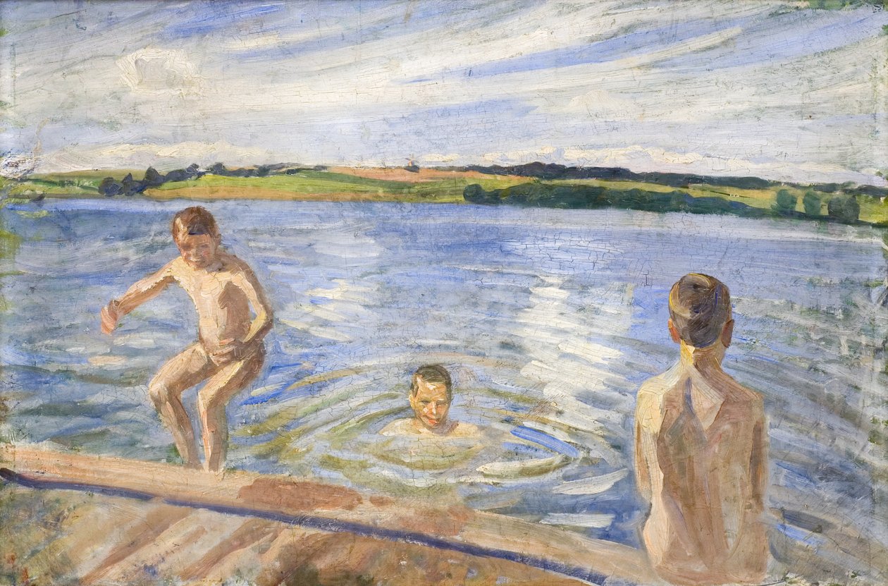 Jongens baden door Peter Hansen