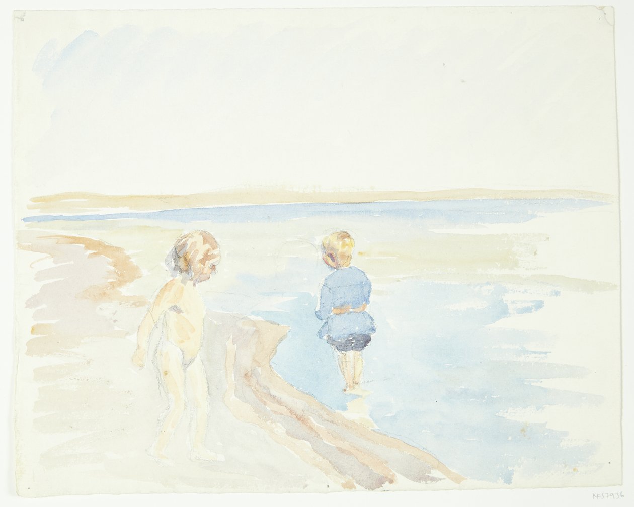 Kinderen op het strand door Peter Hansen