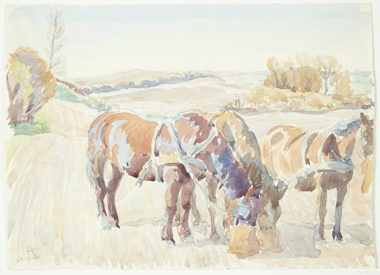 Paarden in het veld door Peter Hansen