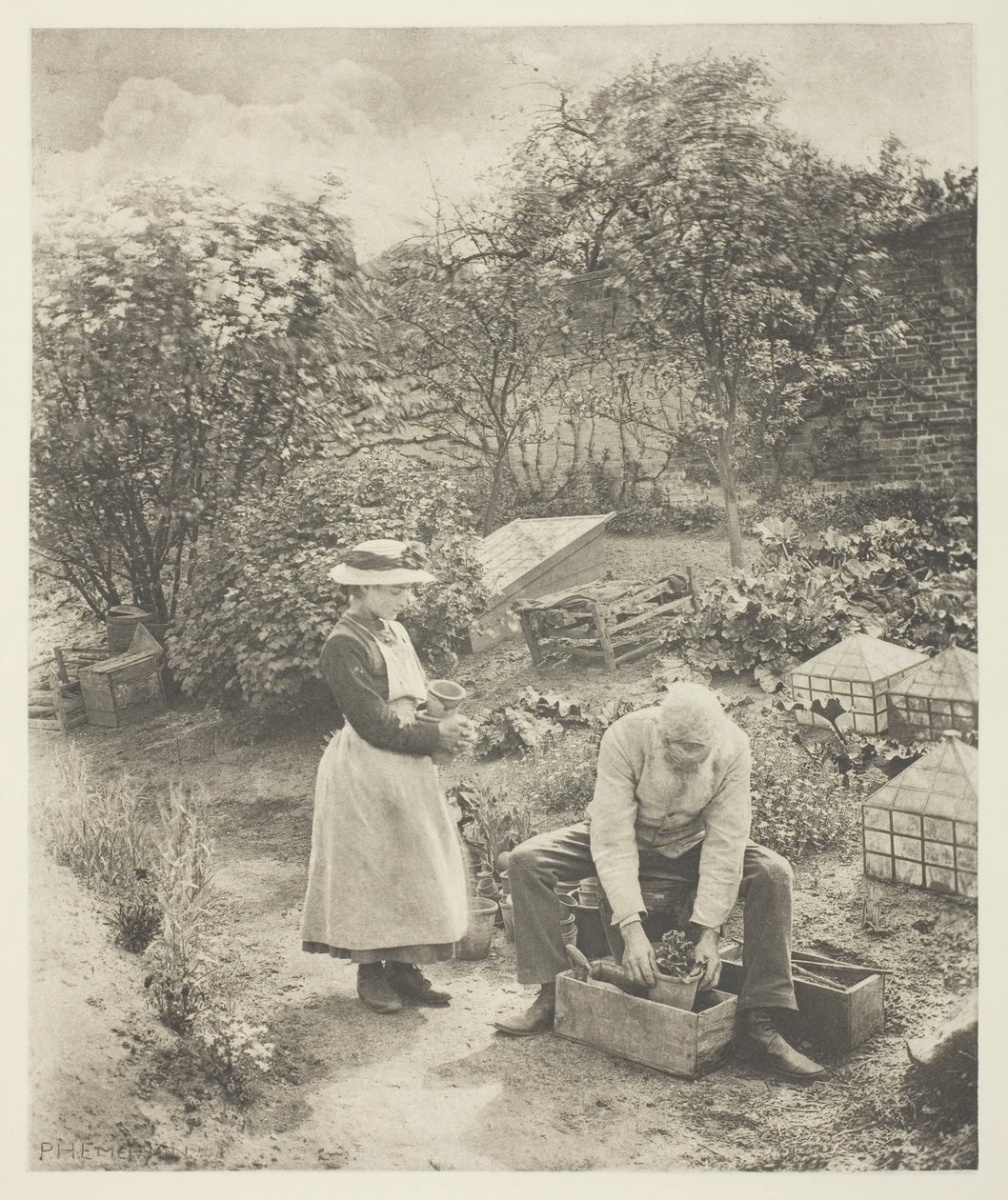 Een tuin einde (Suffolk) door Peter Henry Emerson
