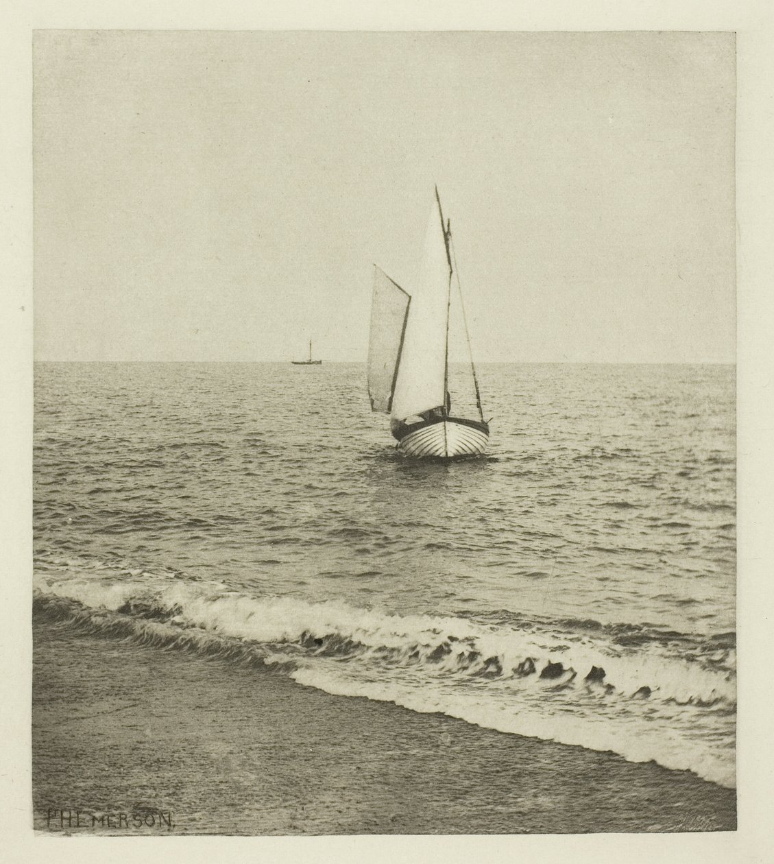 Een Suffolk garnalenvisser "Komt aan land" door Peter Henry Emerson