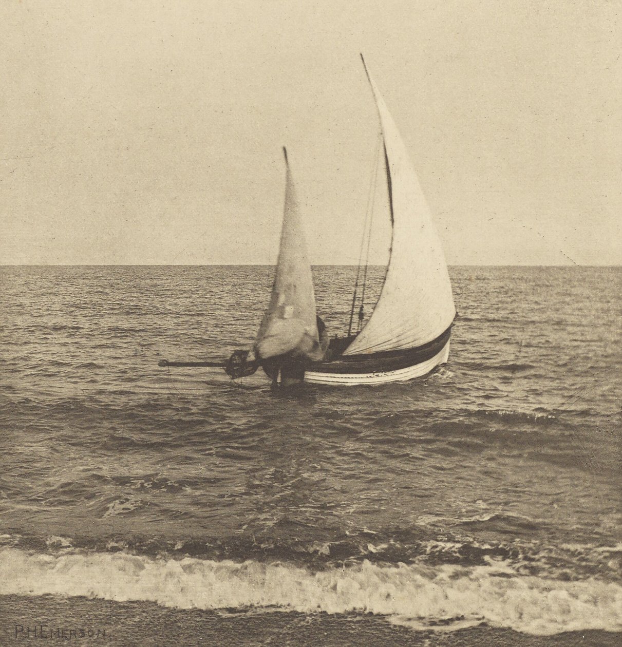 Een Suffolk Garnaalvisser die "afgaat" door Peter Henry Emerson