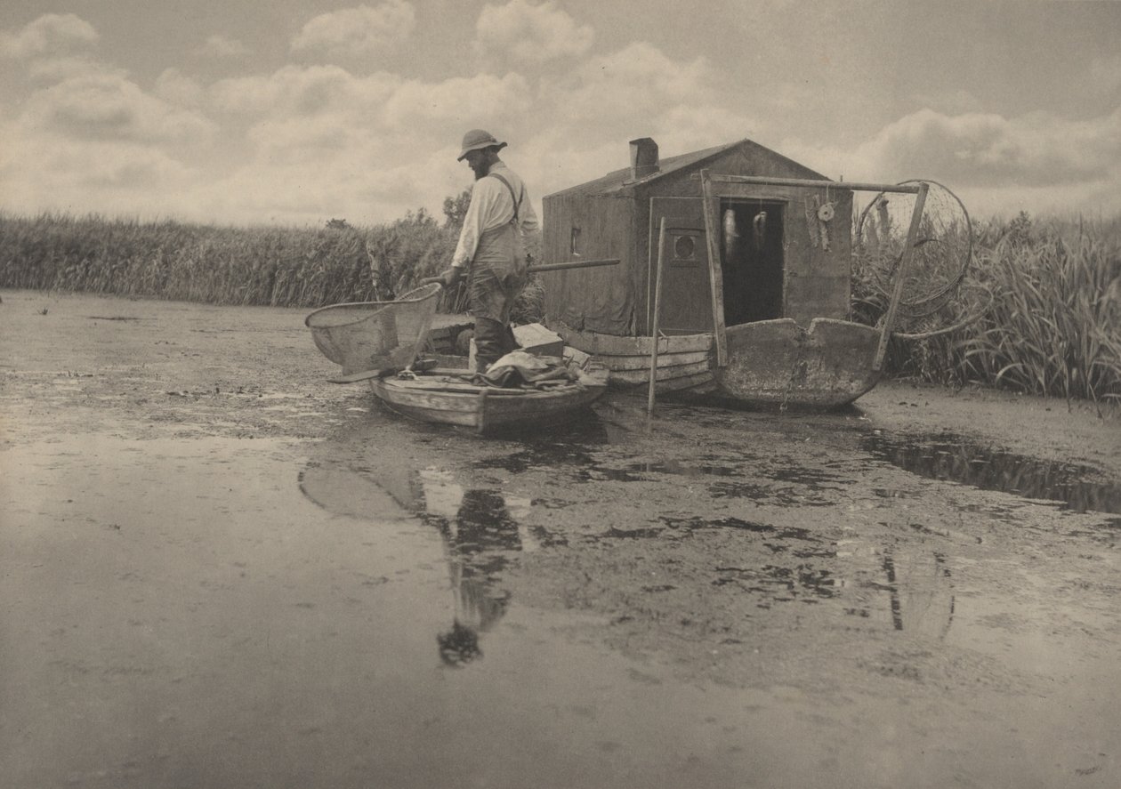 Het huis van een palingvanger,1886 (foto) door Peter Henry Emerson