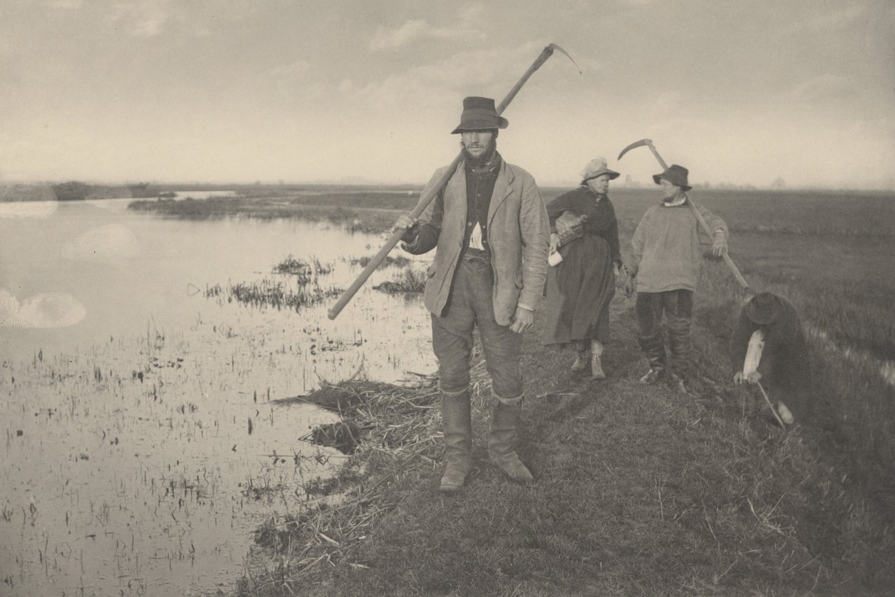 Thuiskomen uit de moerassen,1886 (foto) door Peter Henry Emerson