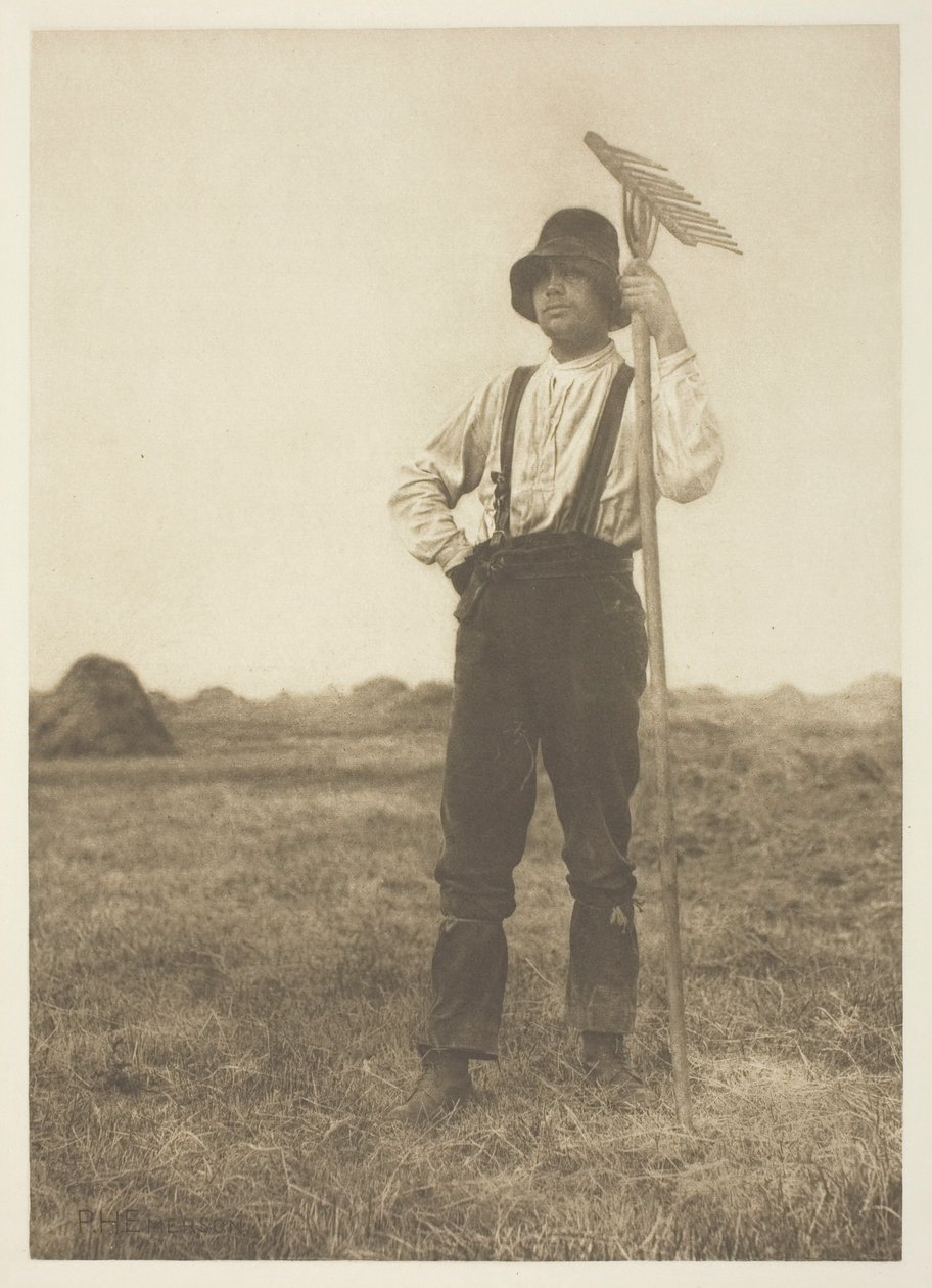 Hooimaker met hark (Norfolk) door Peter Henry Emerson