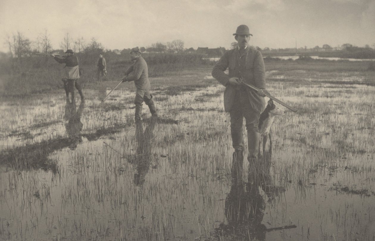 Watersnip-schieten,1886 (foto) door Peter Henry Emerson