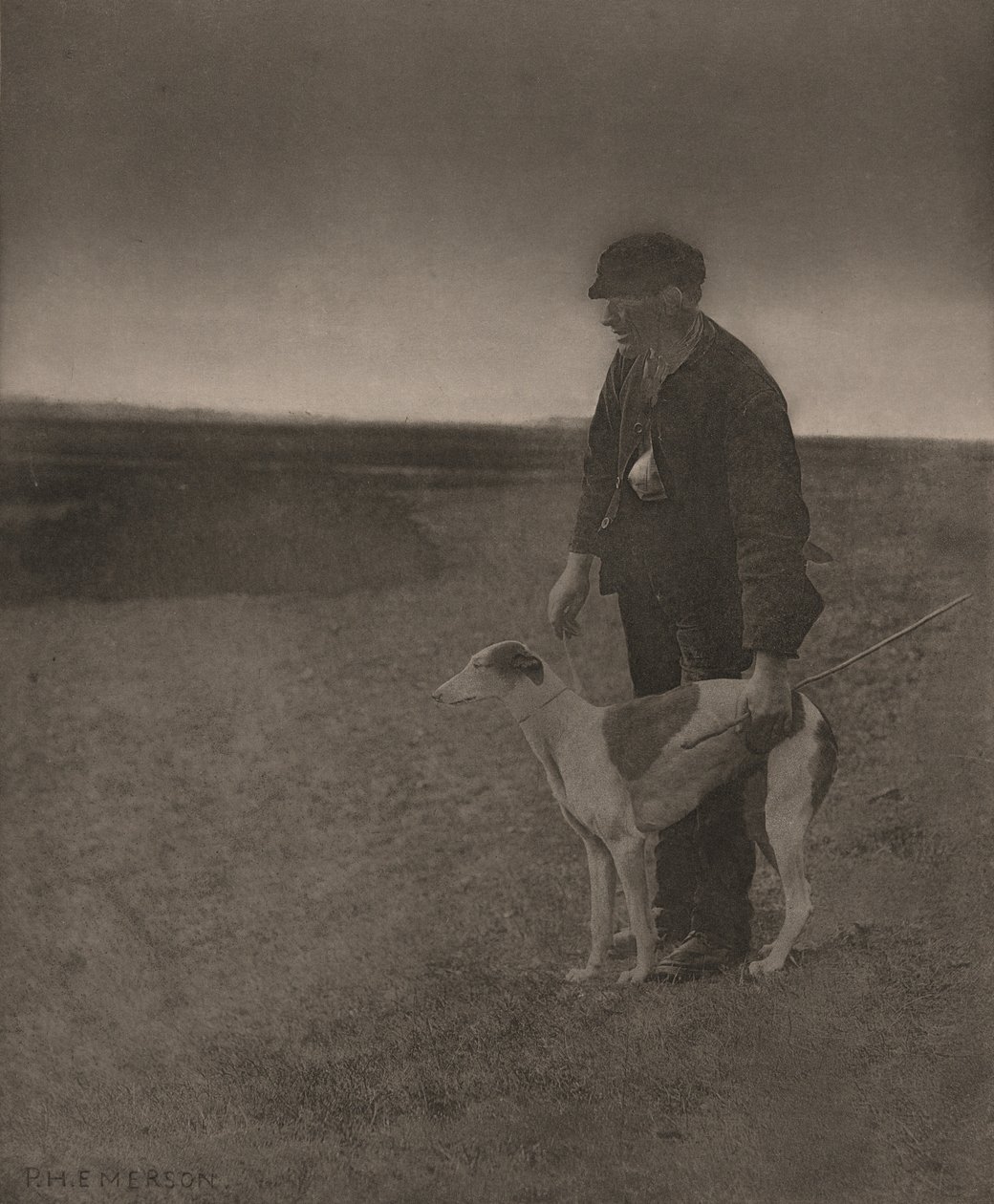De stroper - een haas in beeld,1888 (foto) door Peter Henry Emerson