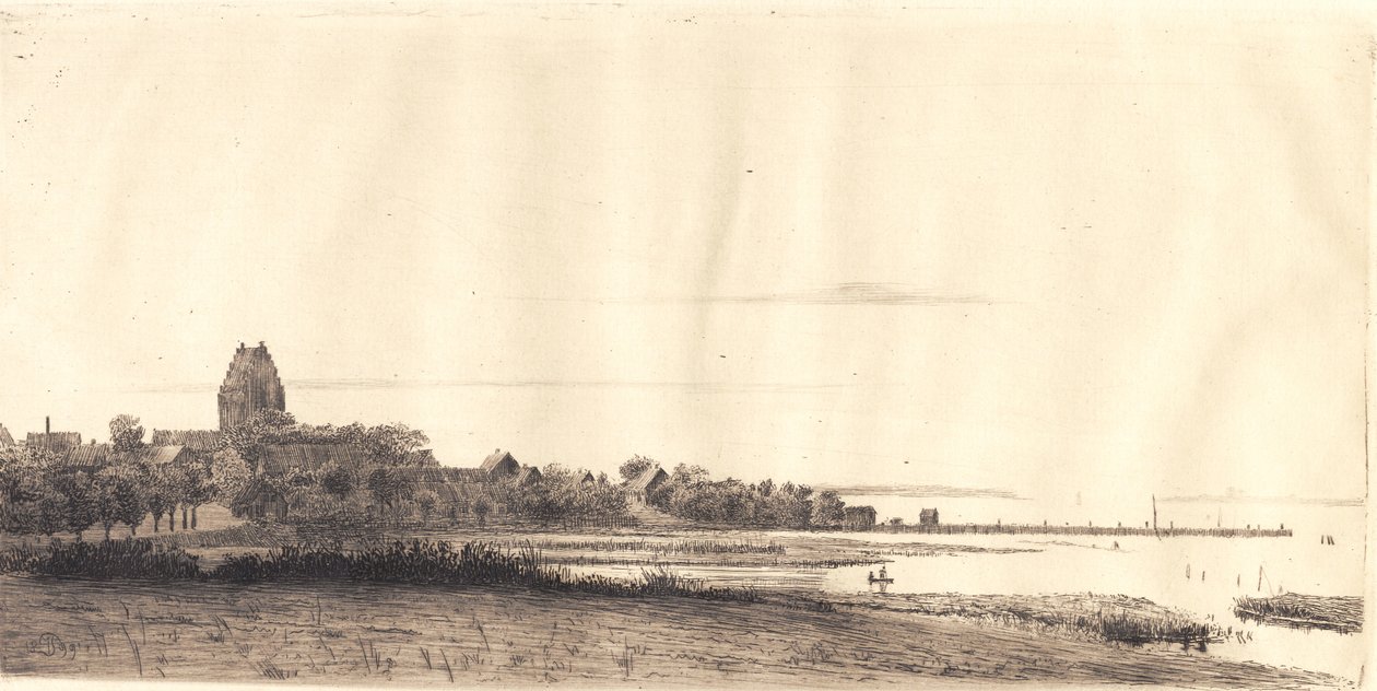 Avondlandschap van Stubbekøbing door Peter Vilhelm Ilsted