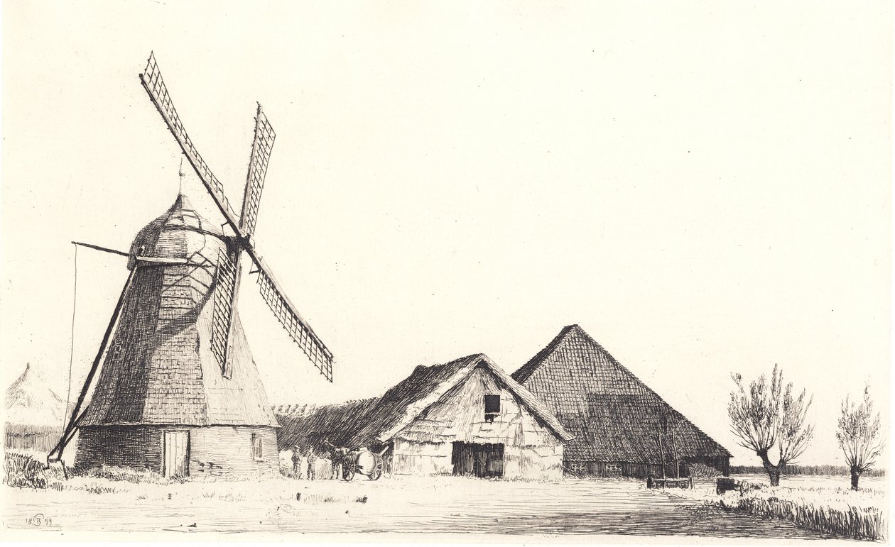 Molen en steenfabriek door Peter Vilhelm Ilsted