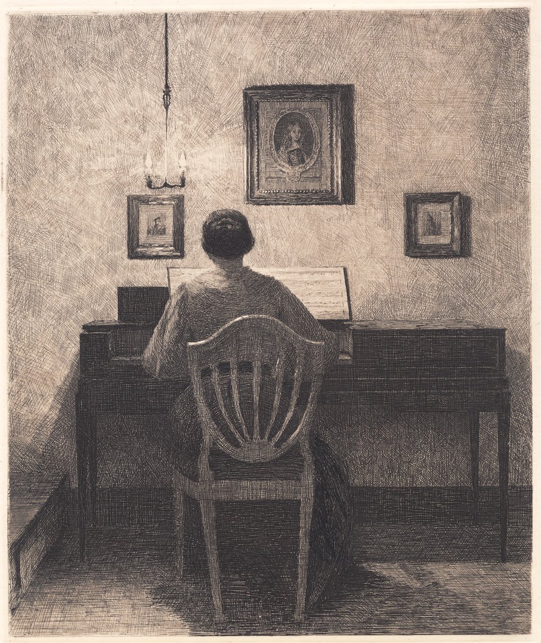 Spelende dame door Peter Vilhelm Ilsted