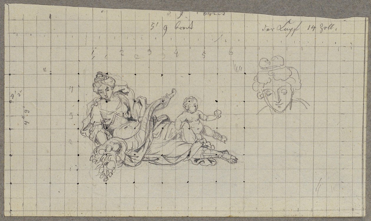 Fontein in de perziktuin van de Upper Belvedere door Peter Krafft