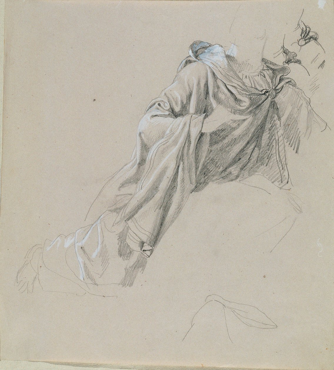 Kledingstudie voor "Arindal en Daura". door Peter Krafft