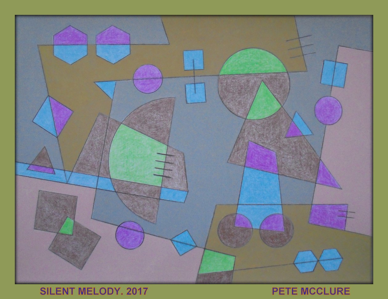 STILLE MELODIE, 2017, ACRYL OP PAPIER door Peter McClure