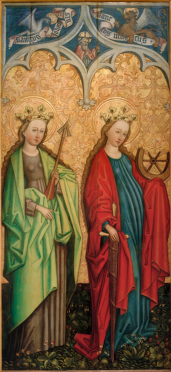 De heiligen Ursula en Catharina van Alexandrië door Peter Murer