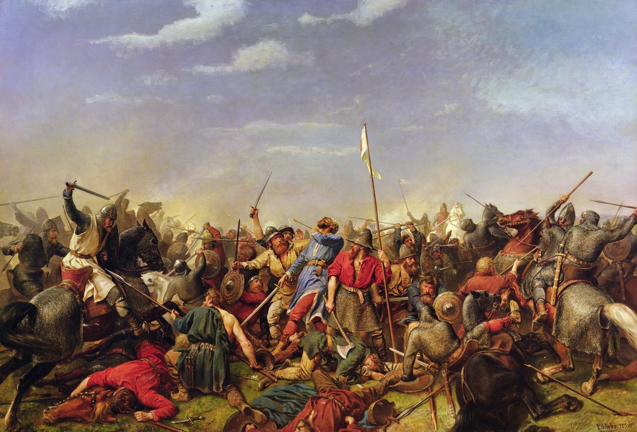 Slag bij Stamford Bridge door Peter Nicolai Arbo