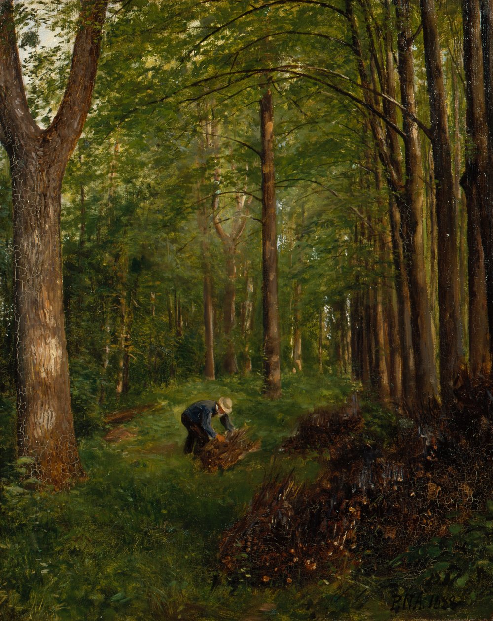 Oude populier, deel van Gulskov tuin door Peter Nicolai Arbo