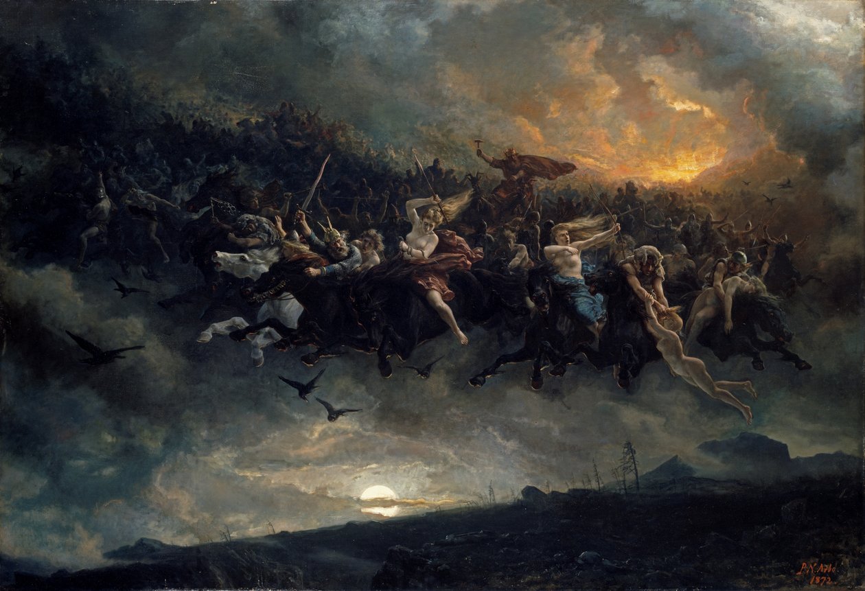 De wilde jacht van Odin, 1872 door Peter Nicolai Arbo
