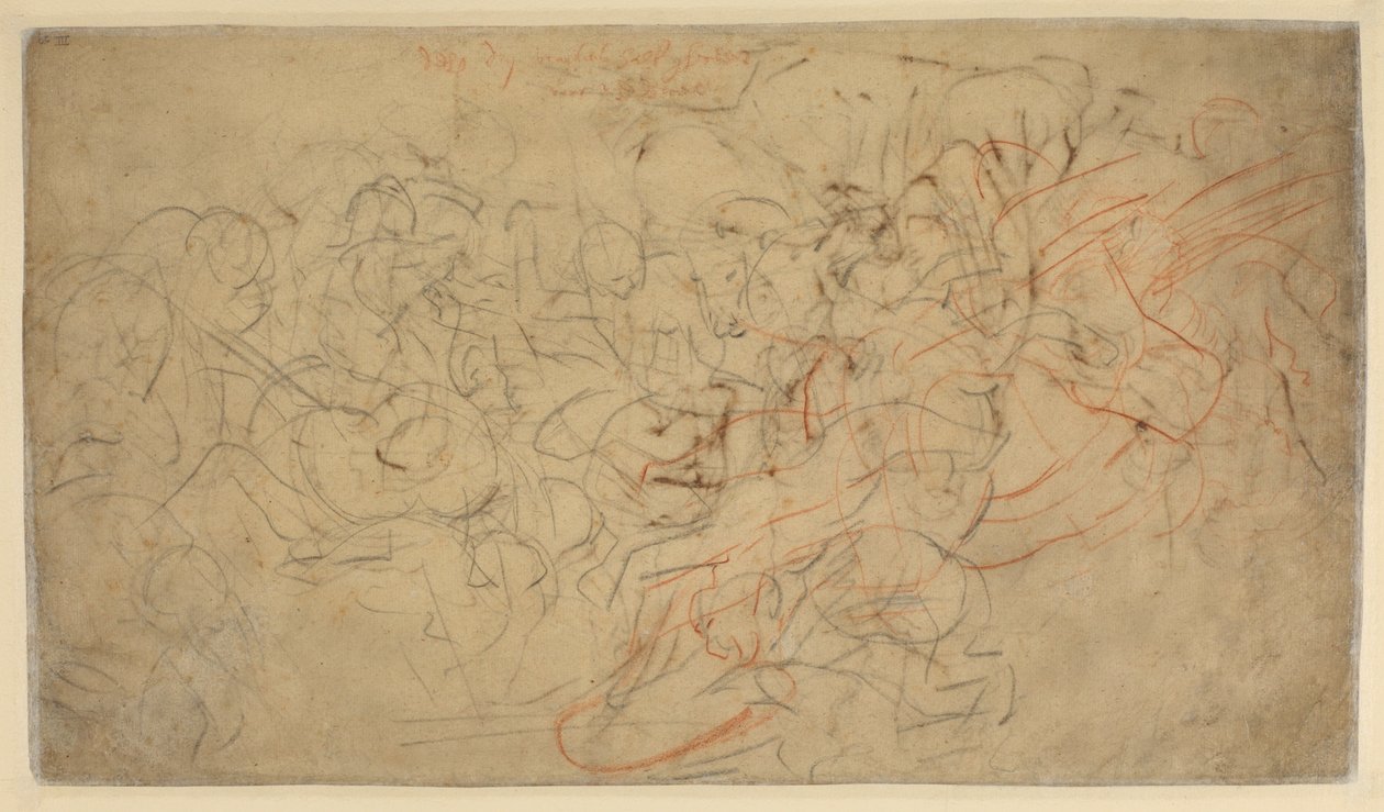 Slag van Ruiters (verso) door Peter Paul Rubens