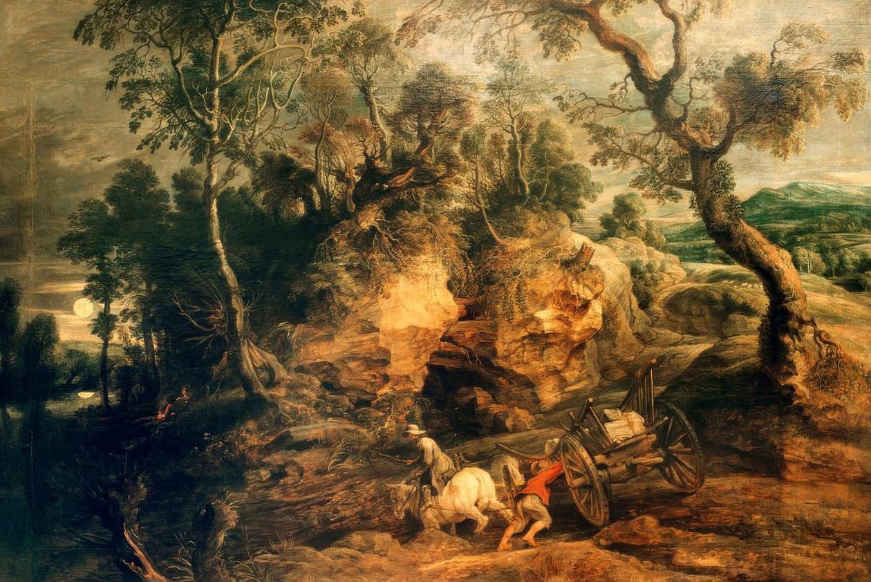 De vastgelopen wagen door Peter Paul Rubens