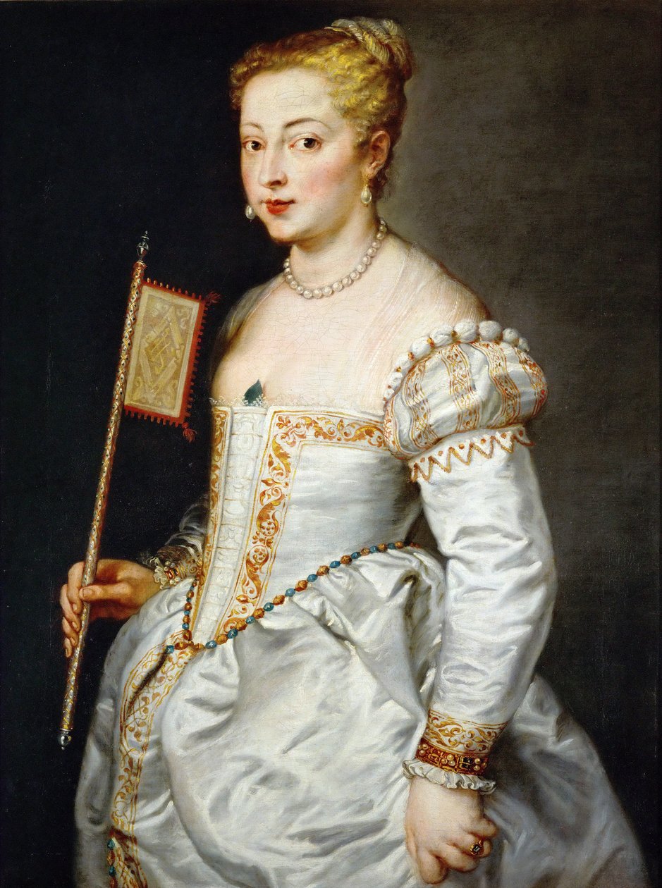 Meisje met waaier door Peter Paul Rubens