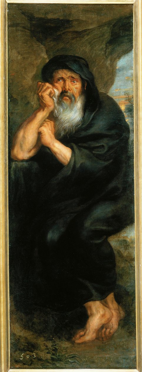 Heraklith, Grieks filosoof (schilderij op doek) door Peter Paul Rubens