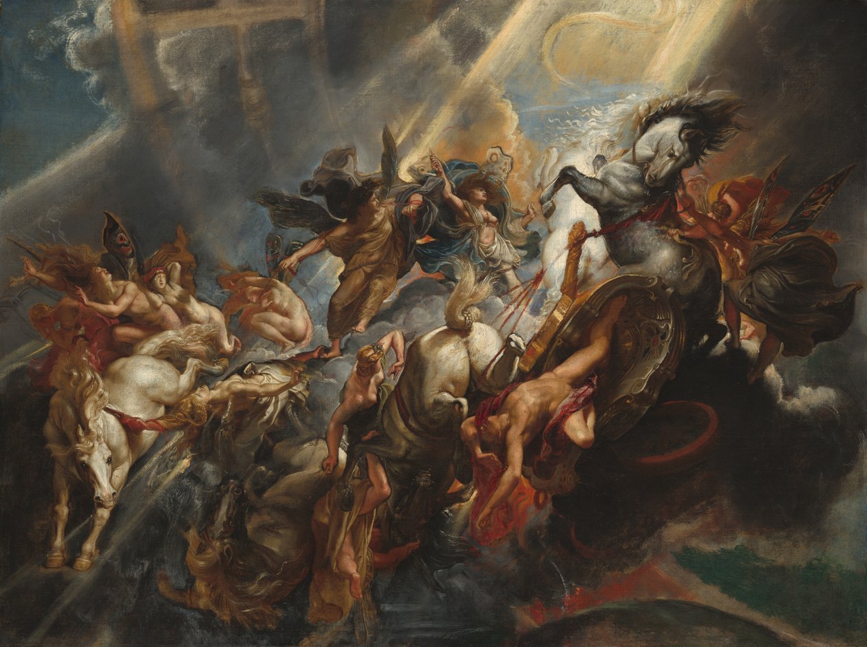 De val van Phaëton door Peter Paul Rubens