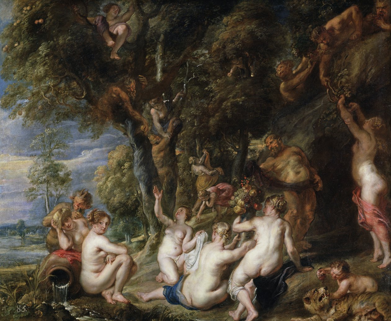 Nimfen en Saters, ca. 1615 door Peter Paul Rubens
