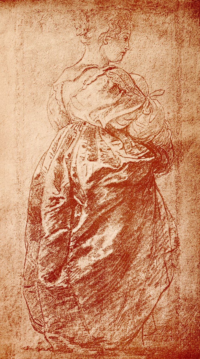 Kledingstudie van een dame door Peter Paul Rubens