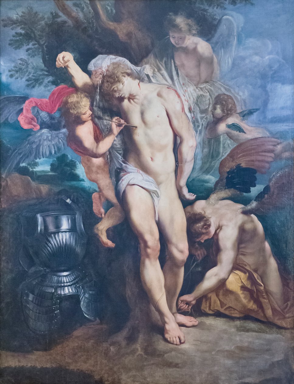 Sint Sebastiaan genezen door engelen door Peter Paul Rubens