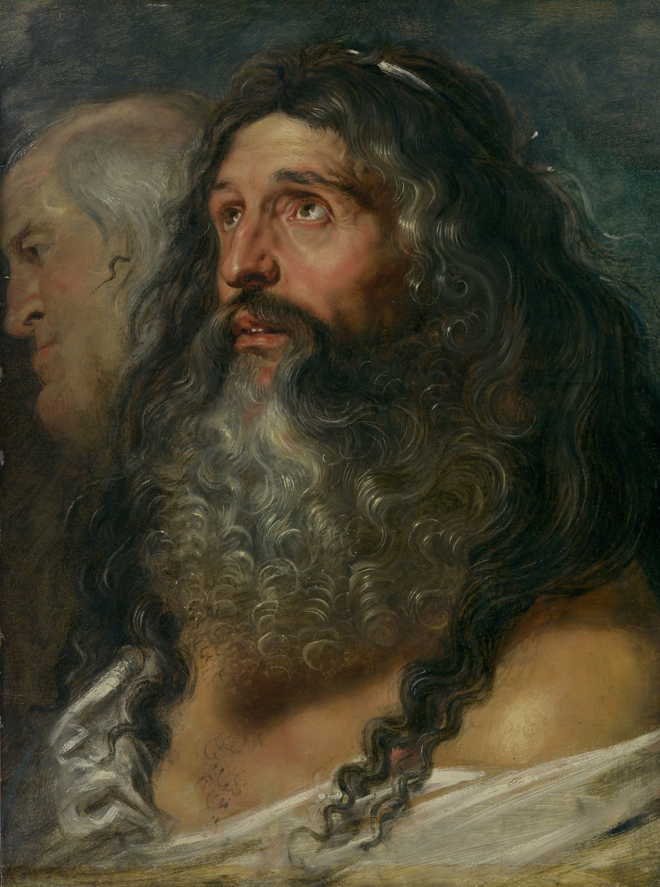 Studie van Twee Hoofden, ca. 1609 door Peter Paul Rubens