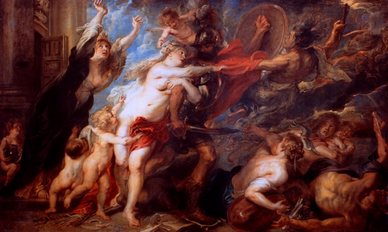 De gevolgen van oorlog, 1638 door Peter Paul Rubens