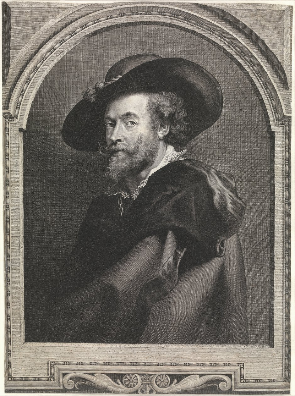 De schilder Peter Paul Rubens (gravure) door Peter Paul Rubens