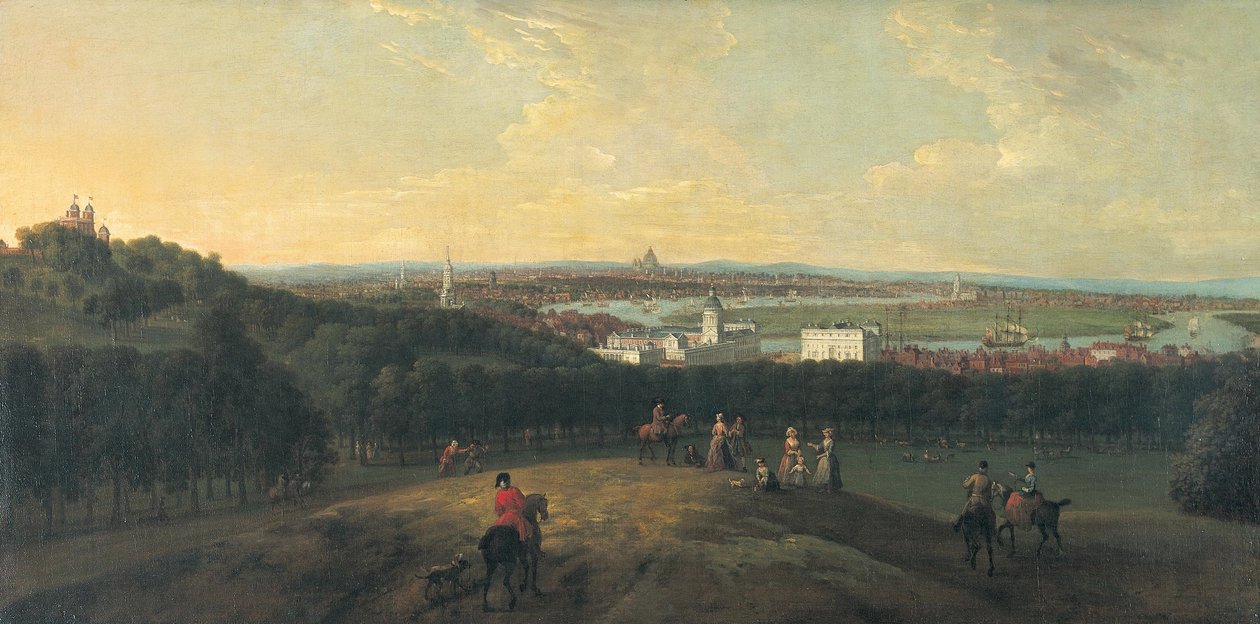 Londen vanuit Greenwich Park, 1718 door Peter Tillemans