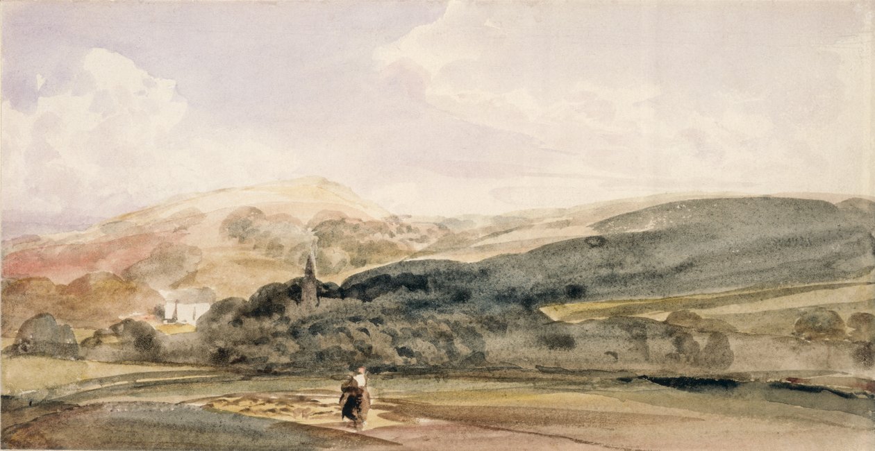 Een Landschap met Figuren in Malvern door Peter de Wint