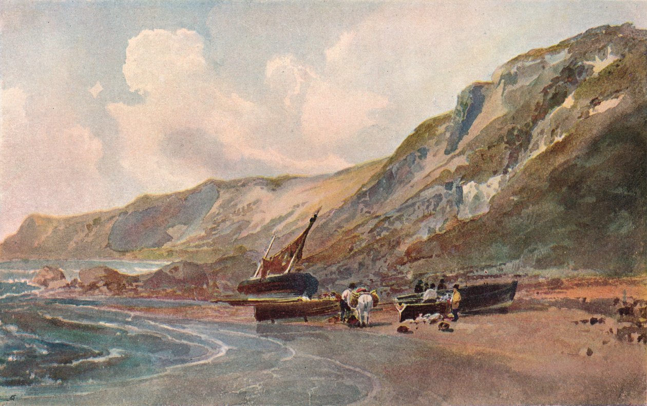Kustscène, c1819 door Peter de Wint