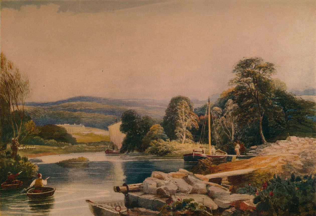 Aan de Teify, Cardiganshire, 19e eeuw, 1935 door Peter de Wint