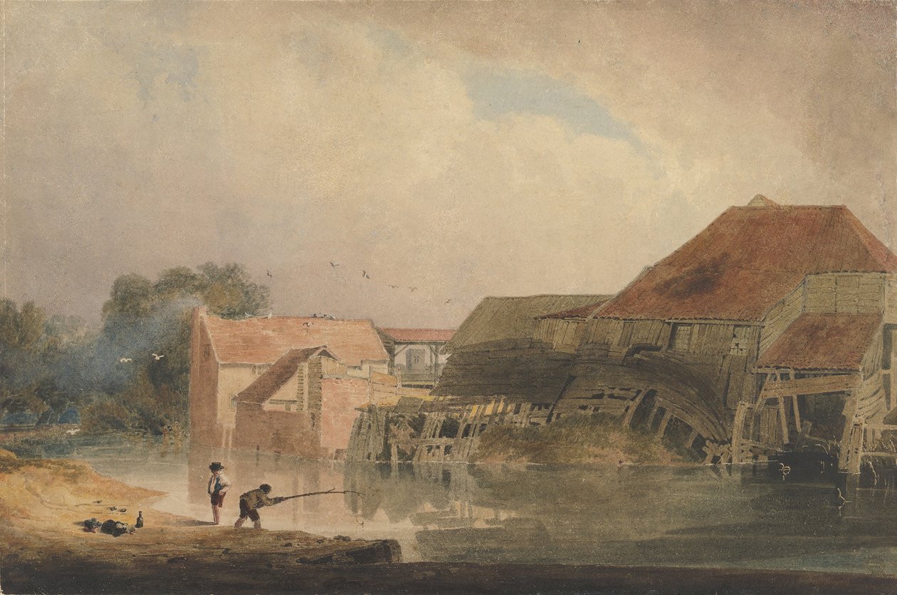 Rivierscène Oude Molen, 1805-1810 door Peter de Wint