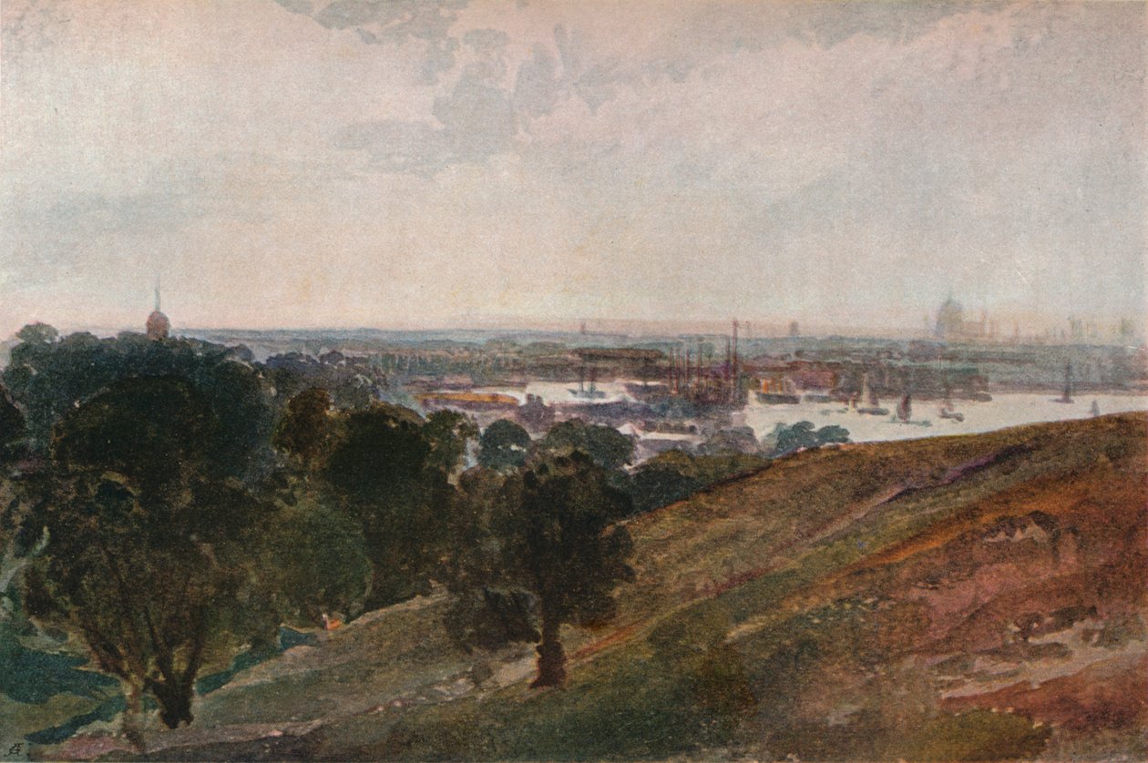 De Theems vanaf Greenwich Hill, ca. 1820 door Peter de Wint