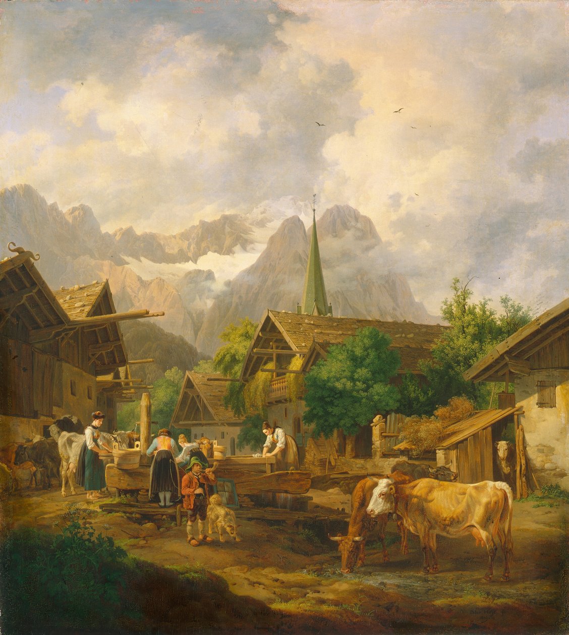 Ochtend in Partenkirchen, 1819 door Peter von Hess
