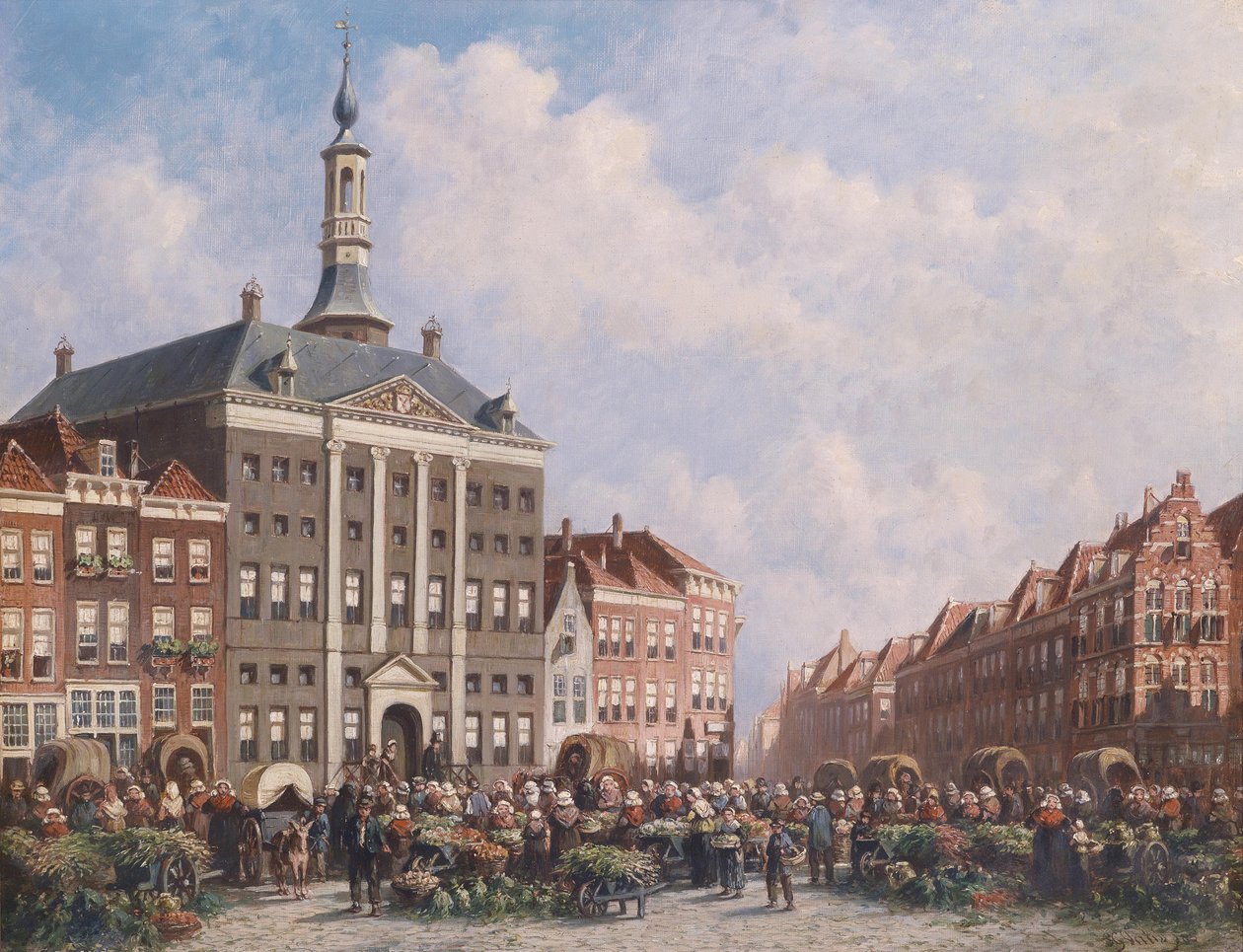 Uitzicht op de markt in 