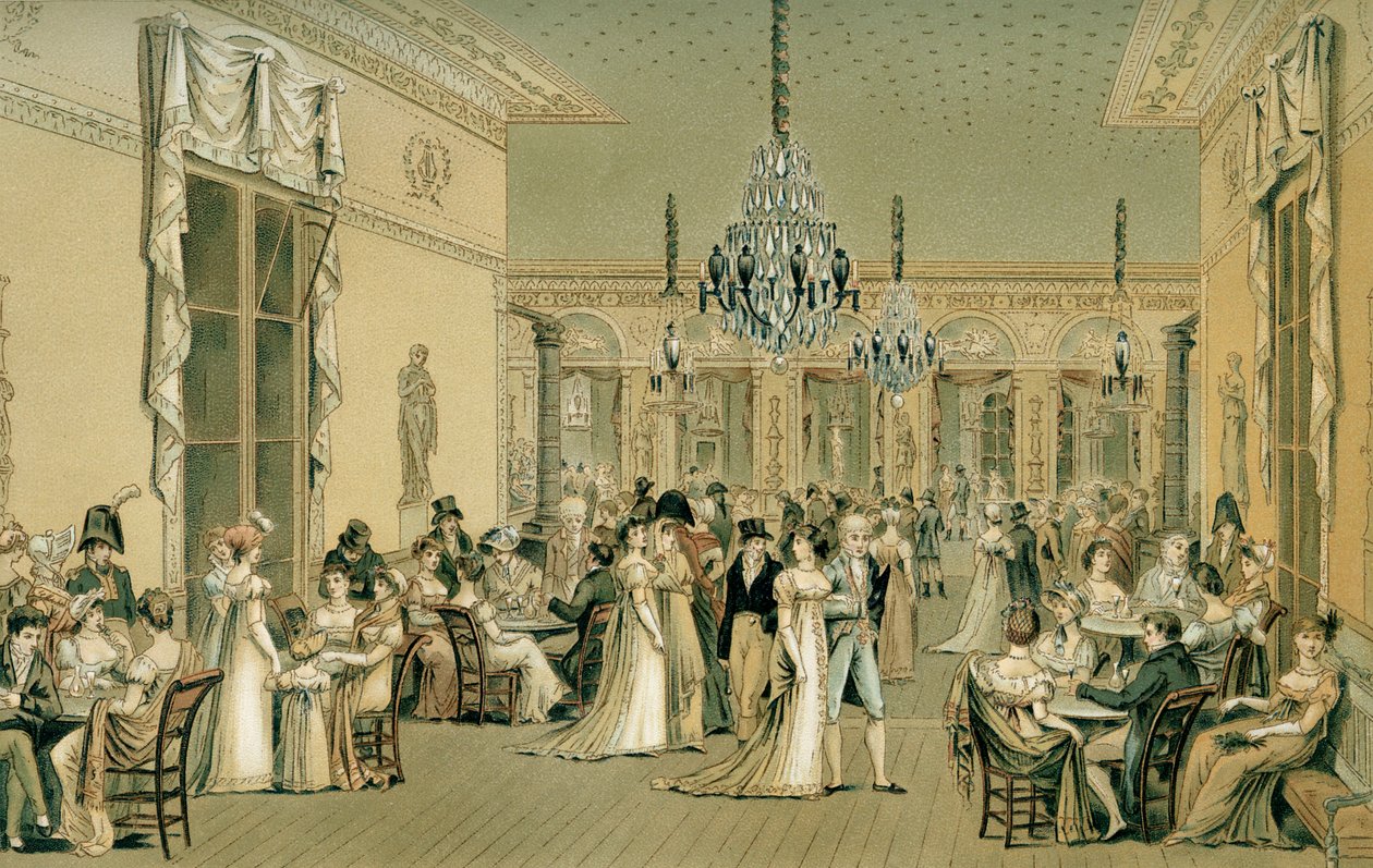 Salon in Café Frascati, Parijs (Le Grand Salon de Frascati) door Philibert Louis Debucourt