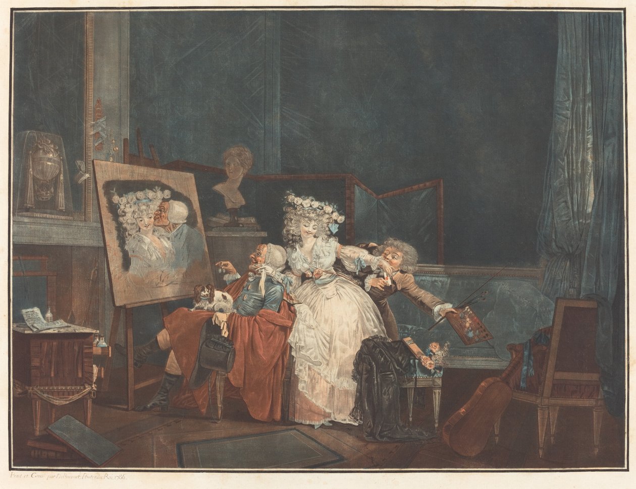 De twee kussen door Philibert Louis Debucourt