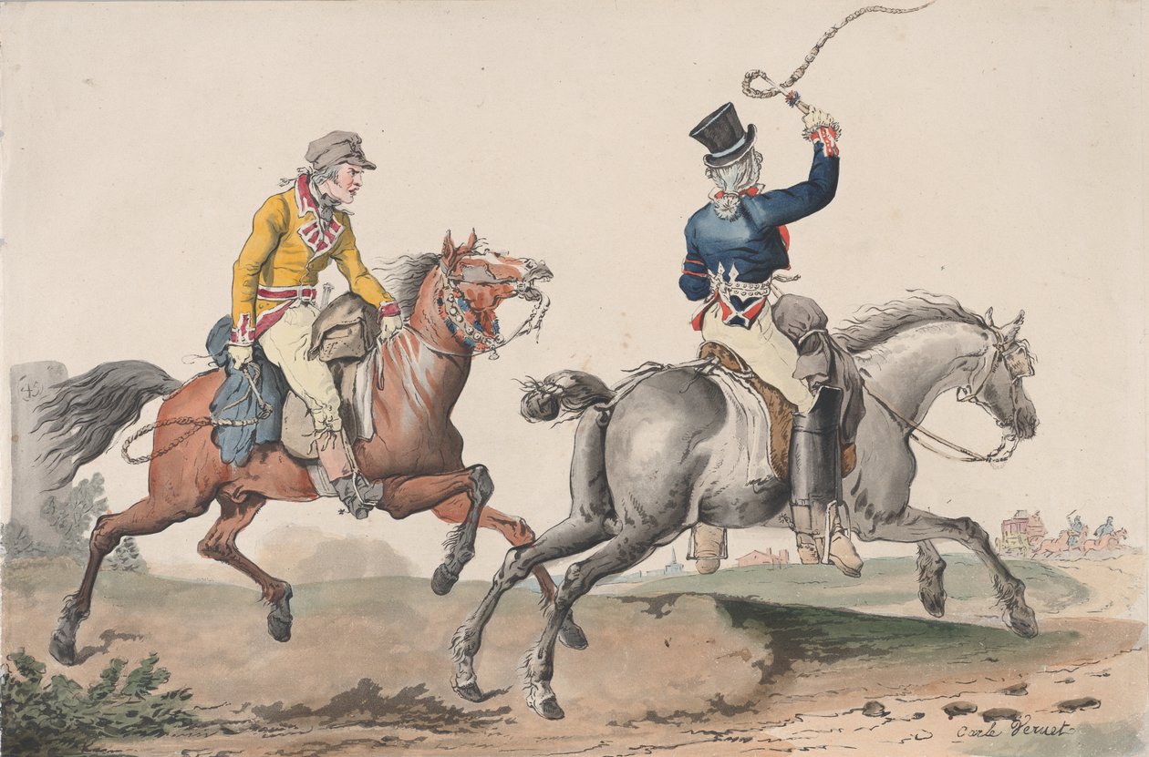 Postroute, 1817 door Philibert Louis Debucourt