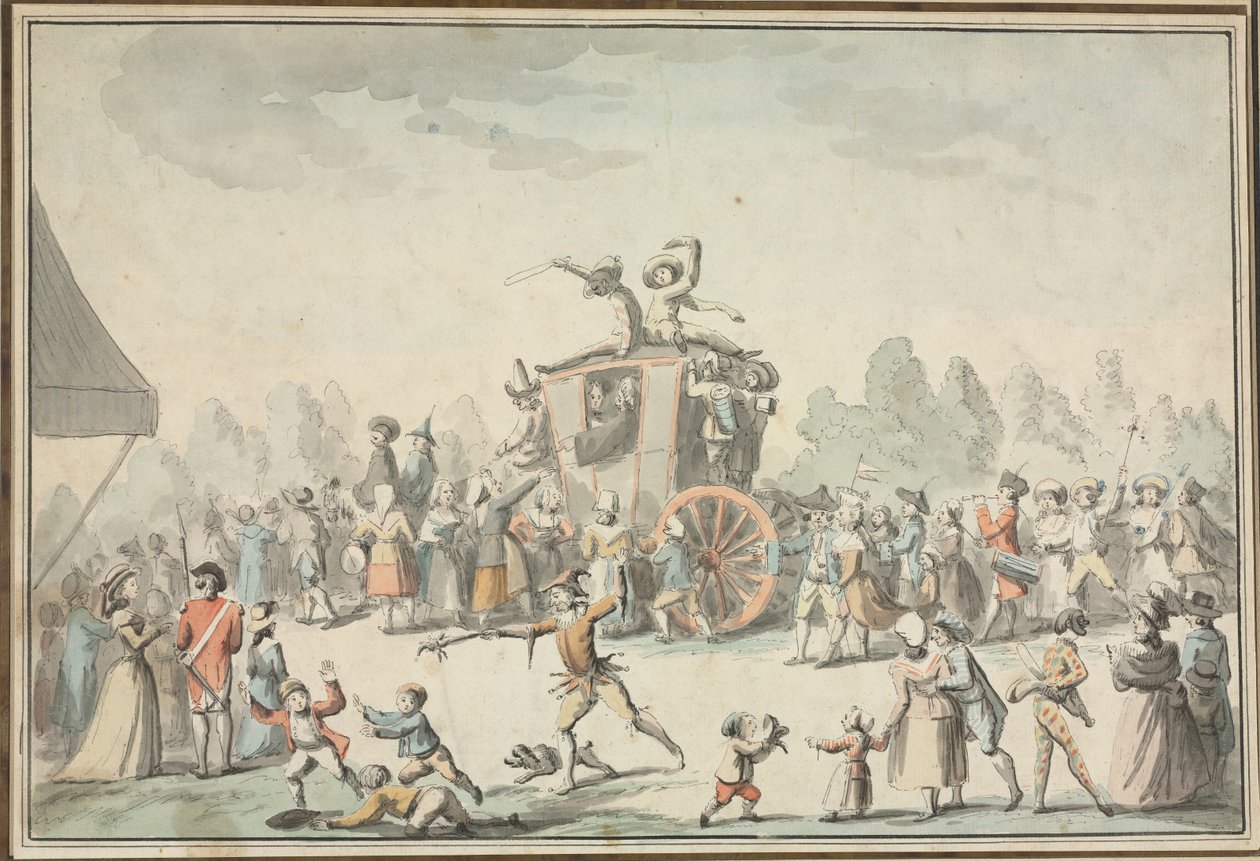 Carnavalscène door Philibert Louis Debucourt