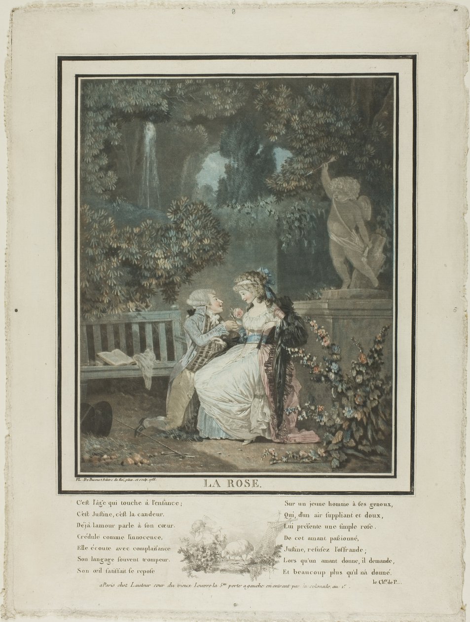 De roos door Philibert Louis Debucourt
