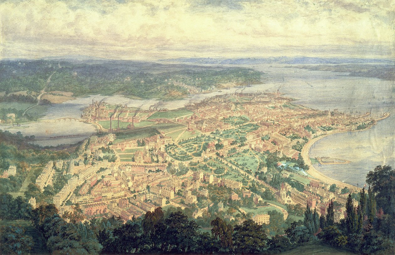 Southampton in het jaar 1856 door Philip Brannon