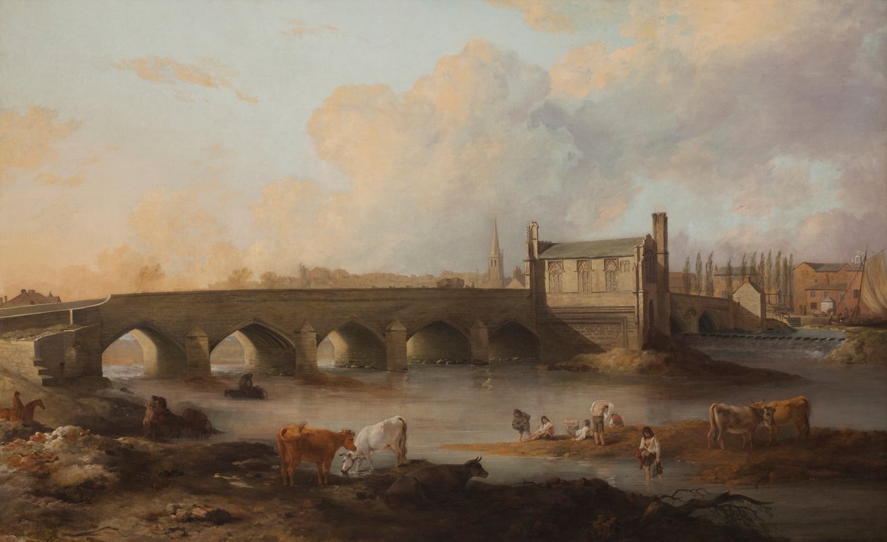 Wakefield Bridge en Chantry Chapel, 1793 door Philip Reinagle